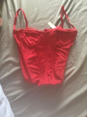 Red corset top
